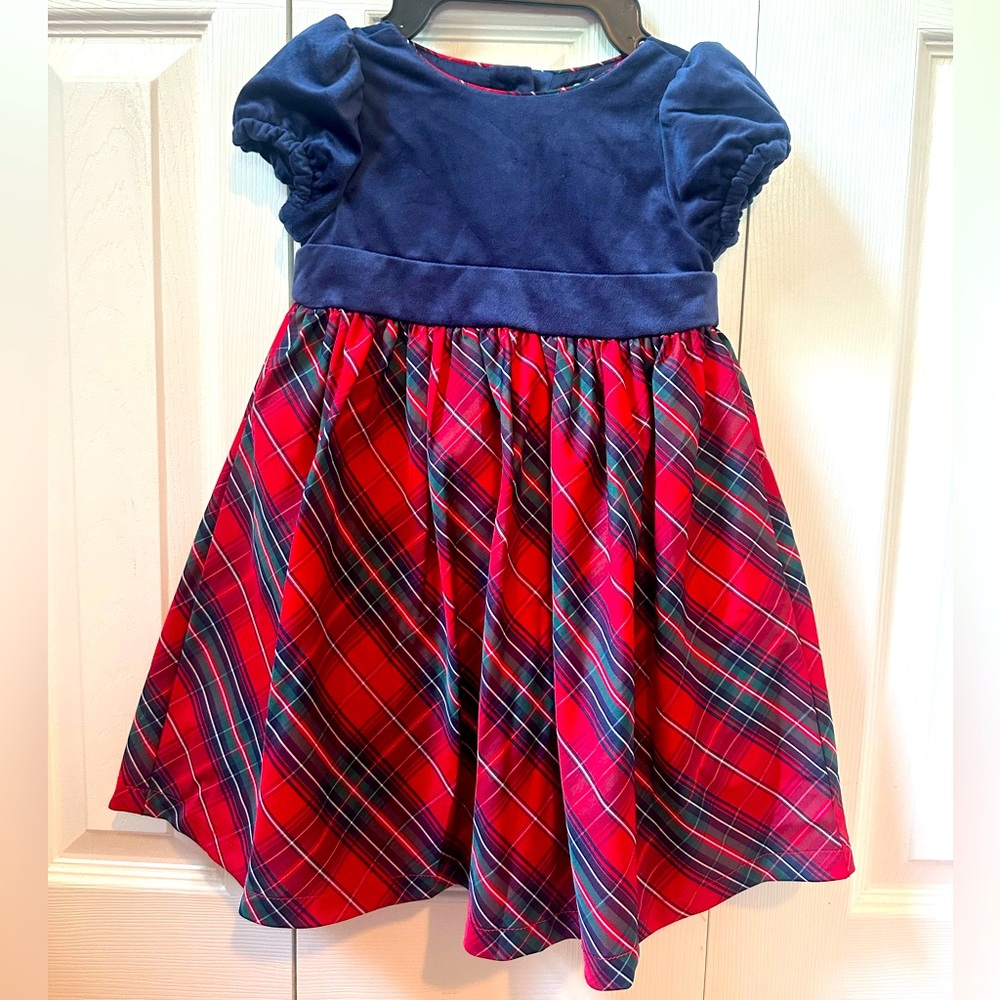 Velvet and taffeta holiday dress.